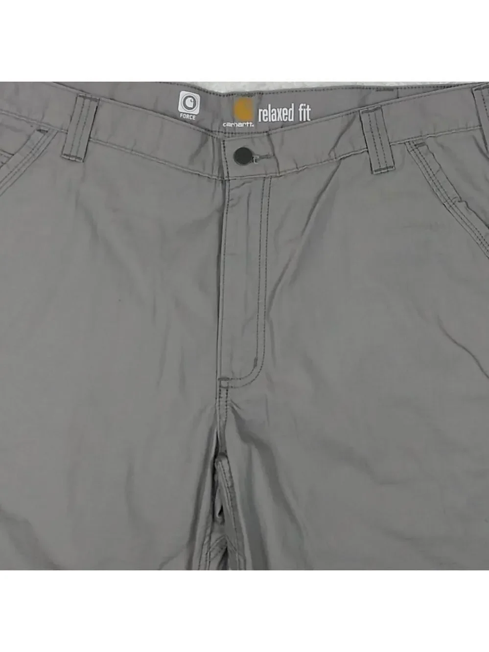 Carhartt Force Relaxed Fit Men's Gray Mid Rise Button Zipper Cargo Short